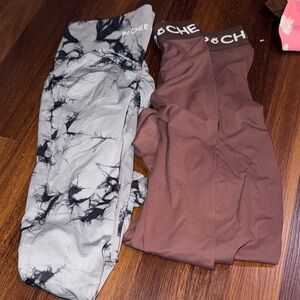 Woman’s Gray and Brown Leggings Set
